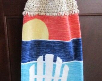 Crocheted Hanging Towel, Beach Chair Hanging Towel