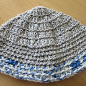 Kippot, Extra Large Crocheted Kippa, Cotton Kippah, Jewish Head Covering