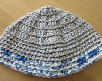 Kippot, Extra Large Crocheted Kippa, Cotton Kippah, Jewish Head Covering