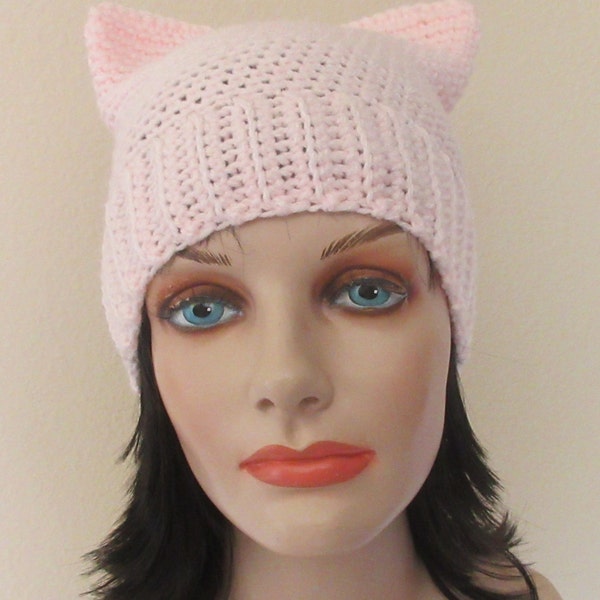 Pussycat Hat, Cat Hat, Cat Ears Beanie, Cat Beanie, Pink Cat Hat, Pink Cat Beanie