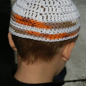 Black Kippot, Kippot, Extra Large Crocheted Kippot, Jewish Head Covering, Cotton Kippot image 4