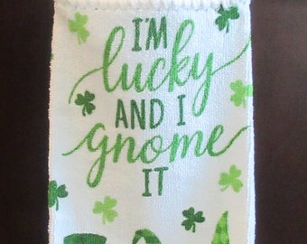 Gnome Towel, St. Patrick's Day Towel, Gnome