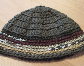 Kippot, Extra Large Crocheted Kippa, Cotton Kippah, Jewish Head Covering