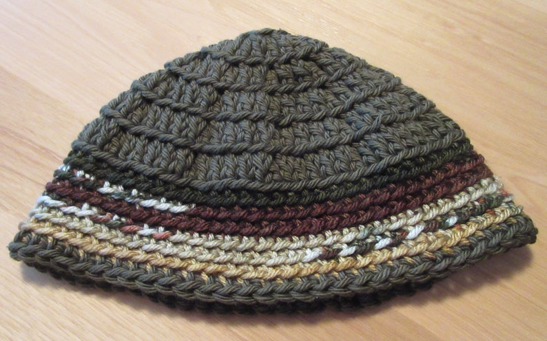 Kippot, Extra Large Crocheted Kippa, Cotton Kippah, Jewish Head Covering image 1