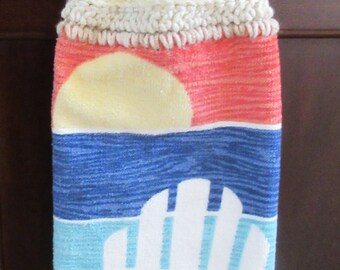 Crocheted Hanging Towel, Hanging Towel, Beach Chair Hanging Towel