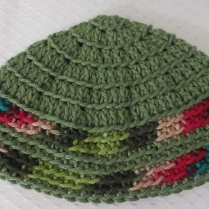 Kippot, Extra Large Crocheted Kippot, Cotton Kippot, Jewish Head Covering, Frik Kippot