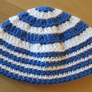 Kippot, Extra Large Crocheted Kippa, Cotton Kippah, Jewish Head Covering