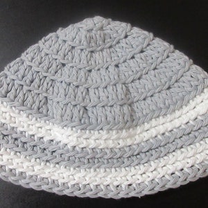 Extra Large Crocheted Cotton Kippah: Jewish Head Covering