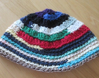 OOAK, Ready to Ship, Kippot, Extra Large Crocheted Kippa, Cotton Kippah, Jewish Head Covering