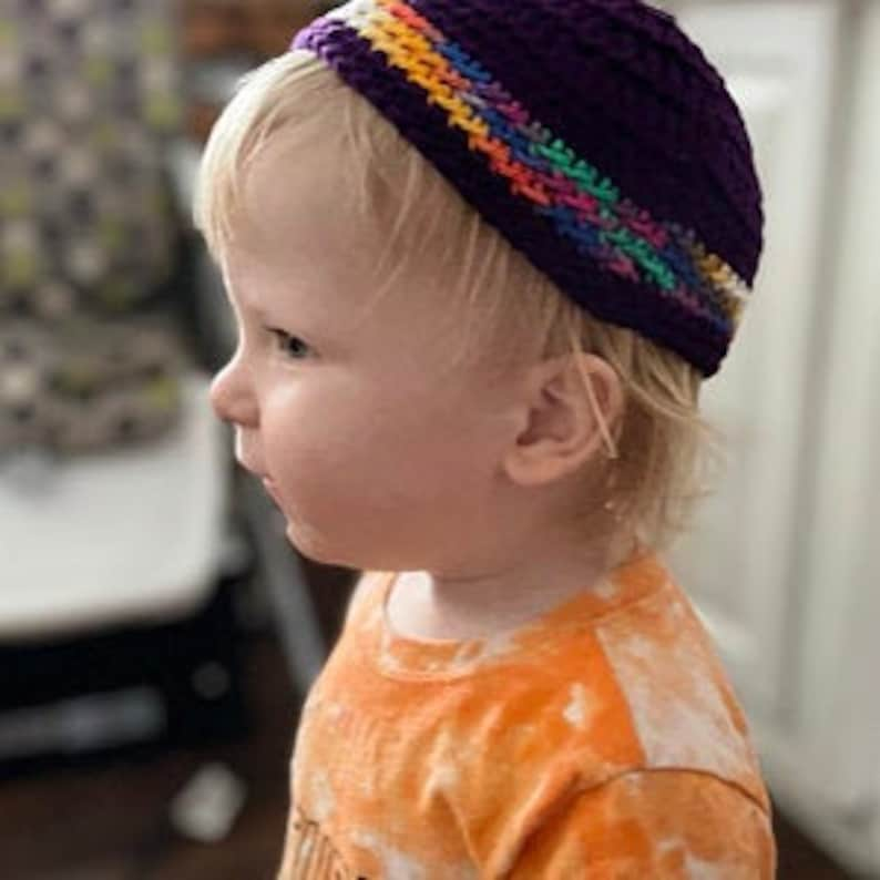 Kippot, Kippah, Extra Large Crochet Kippot, Jewish Head Covering, Cotton Kippot image 8