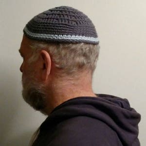 Black Kippot, Kippot, Extra Large Crocheted Kippot, Jewish Head Covering, Cotton Kippot image 3