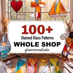 100+ Stained Glass Patterns: Whole Shop Bundle (PDF-SVG-PNG)