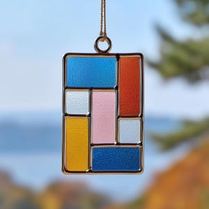 Stained Glass Pattern Bundle – 3 Geometric Abstract Designs, Modern DIY Suncatcher PDF, Digital Download