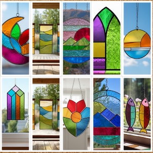 Vitrail Pattern Stained Glass Pattern , Valentine’s Day Vitrail Template , Love Heart ...