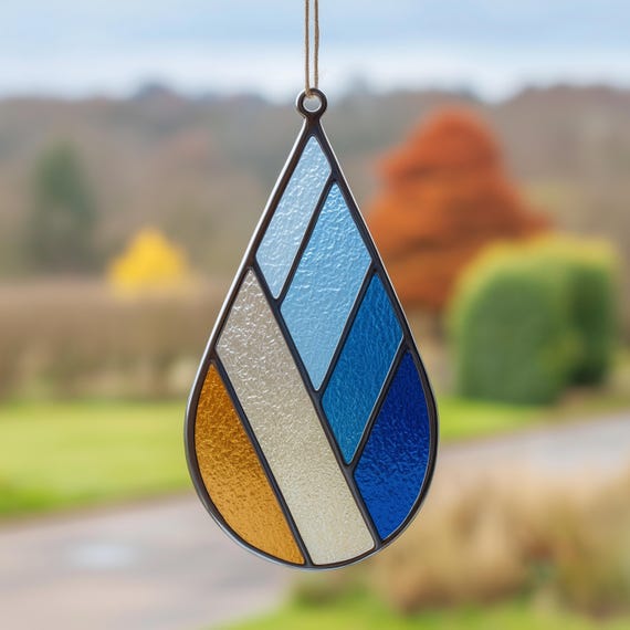 Stained Glass Suncatcher Pattern: Minimalist Abstract Design (PDF PNG Downloadable)