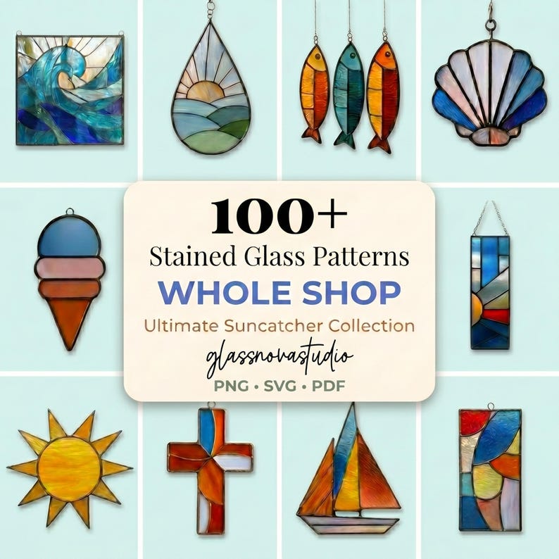 whole shop bundle stained glass pdf svg png patterns for beginners simple esy cricut ready scrap glass vitrail