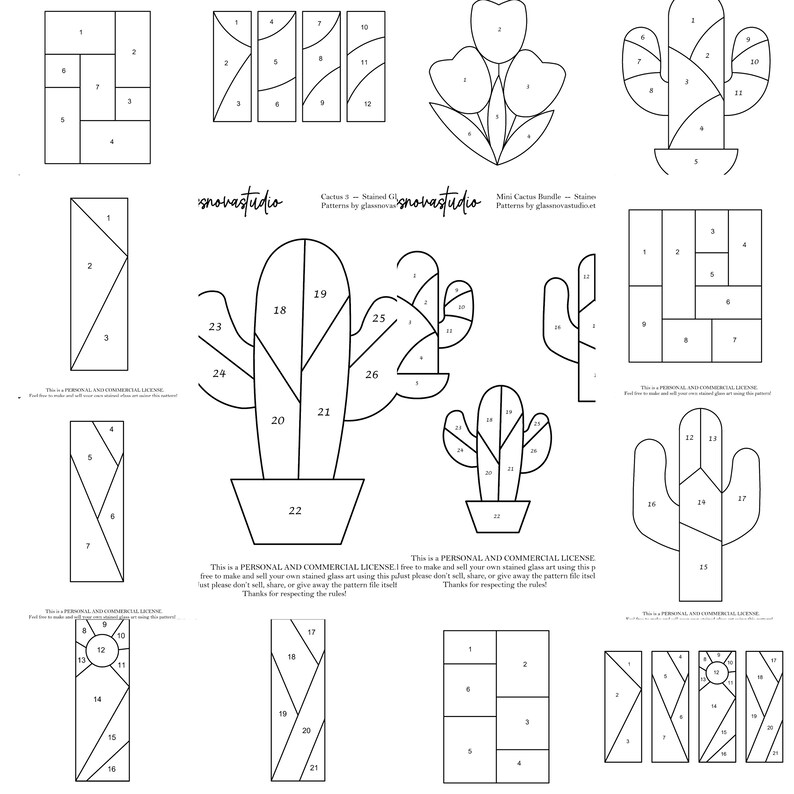 Whole Shop Bundle – 100+ Stained Glass Patterns PDF-PNG-JPEG | Suncatcher Digital Templates | Instant Download image 19