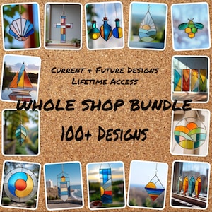 Whole Shop Bundle – 100+ Stained Glass Patterns PDF | Suncatcher Digital Templates | Instant Download