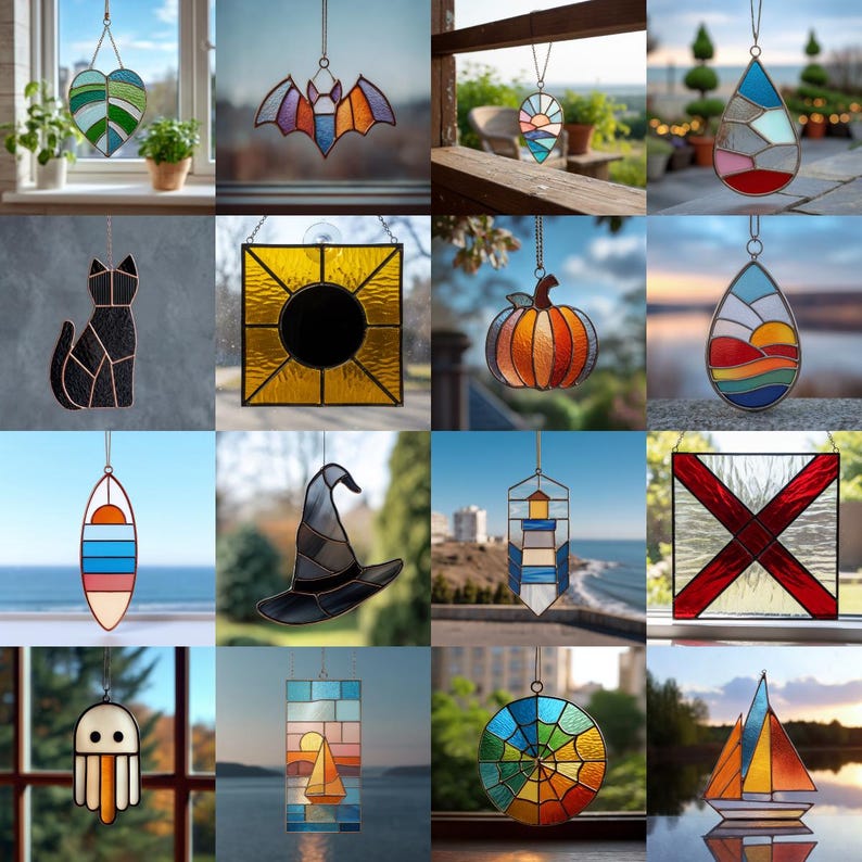 a collage of suncatcher stained glass pieces collage vitraux suncatcher
Suncatcher Glas Collage
サンキャッチャー ステンドグラス コラージュ
collage vitrales suncatcher
suncatcher glas collage