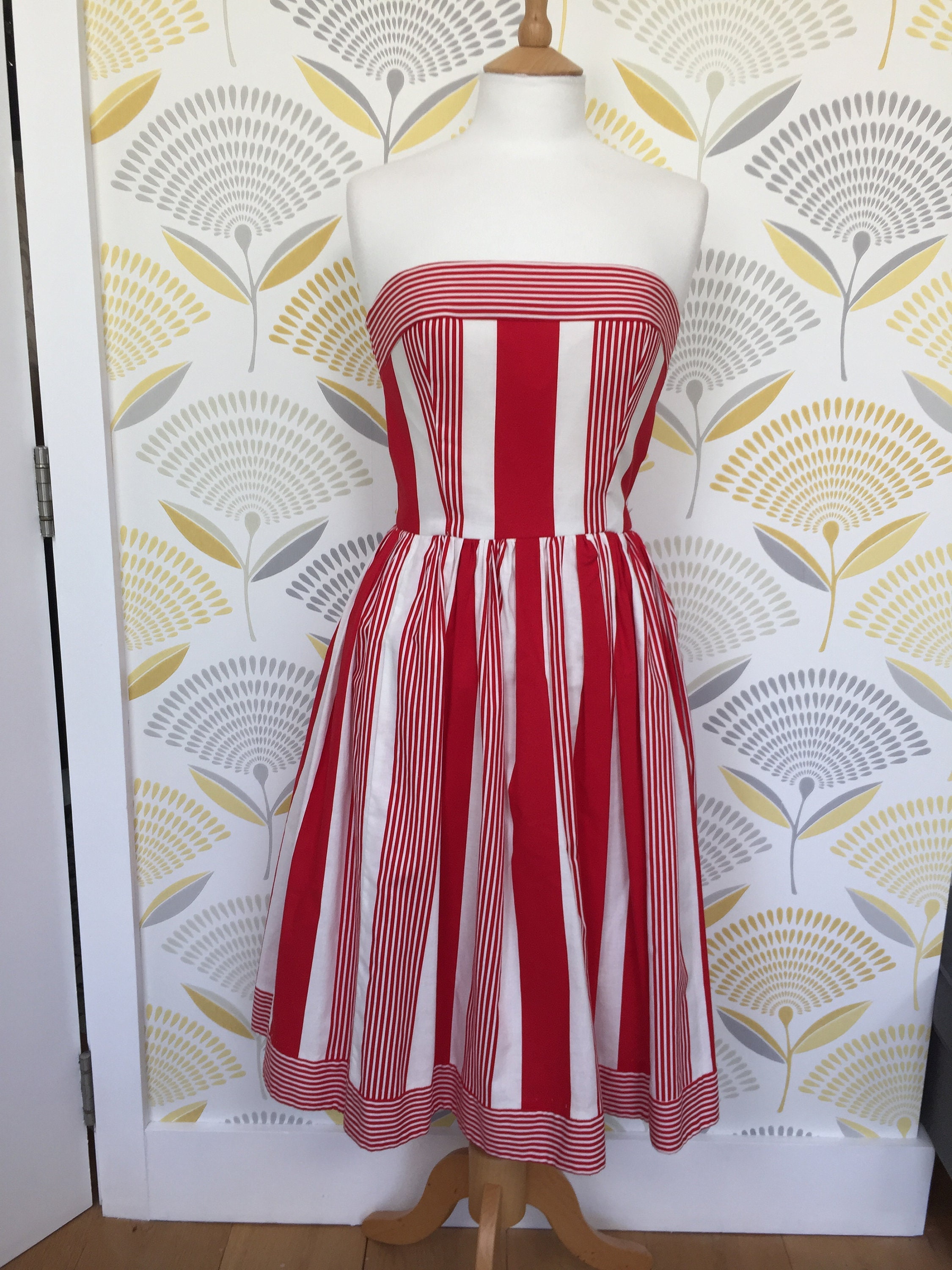 1980s Victor Costa Red and White Striped Dress as seen on Sex | Etsy