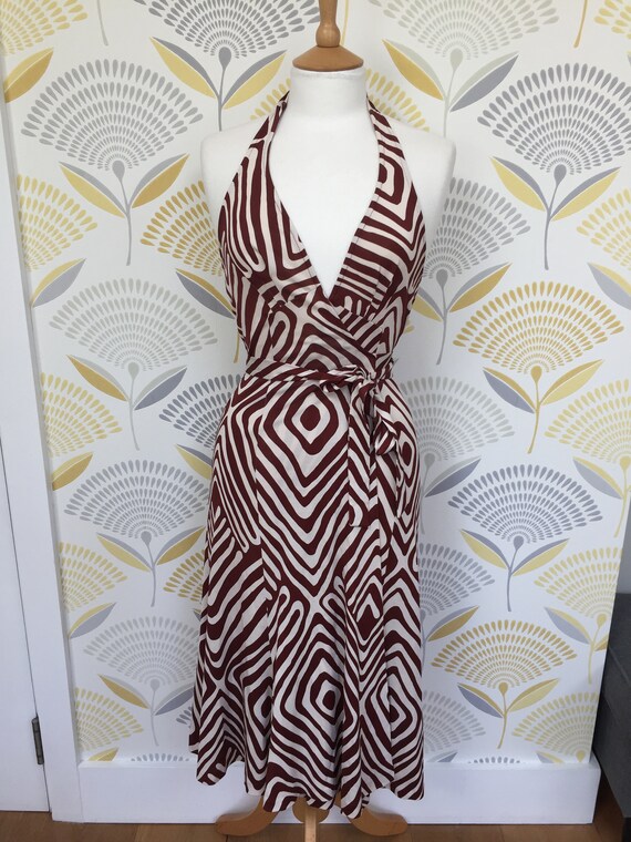 1990s Diane Von Furstenberg Halter Wrap Dress
