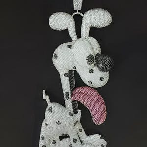 Men&#39;s Cartoon Dog Charm Pendant 4Ct Round Cut Diamond Cartoon Pendent/Hip Hop Cluster Pendant/Mens Pendant/Gift For Him, 925 Sterling Silver