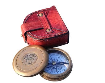 Brújula vintage de latón personalizada / Brújula de navegación marítima artesanal / Regalo de aventura para hombres