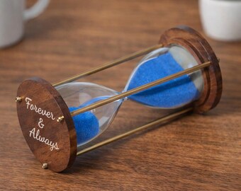 Personalisierte benutzerdefinierte Sanduhr-Timer | Holz & Messing Rahmen Sanduhr | Vintage maritimes Geschenk