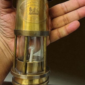 Vintage Brass Miner’s Safety Lamp – 1920 Replica Decorative Lantern