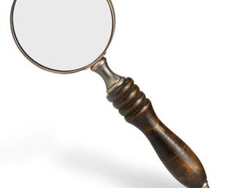 Vintage Wooden Handle Magnifying Glass: Antique Style Reading Magnifier