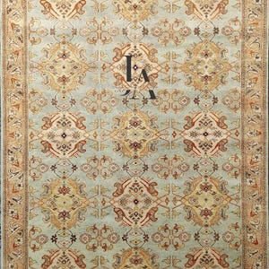 Handmade Turkish Oushak Rug 8x10: Vintage Wool Oriental Carpet