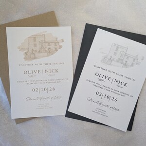 Luxury Wedding invitation: 300 gsm Hammered Card, A5 Portrait bild 1