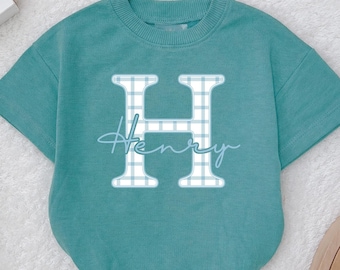 Personalized Monogram Baby Romper, Custom Initial Name Bodysuit, Baby Shower Gift, Classic Preppy Baby Outfit, Soft Cotton