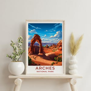 Arches National Park Travel Art Utah Poster Print Wall Decor Gift for Utah Vintage Style Travel Poster Scenic Poster Print Gift for Tourist