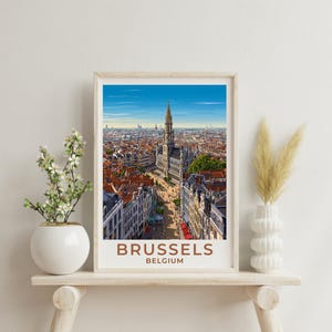Brussels Travel Print Wall Decor Brussels Belgium Home Living Decor Art Illustration Brussels Travel Poster Landscape Belgium Print for Home