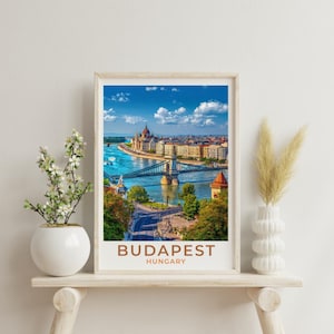 Budapest Travel Art Hungary Poster Print Wall Decor Gift Budapest Vintage Style Travel Poster Hungary Scenic Poster Print Gift for Tourist