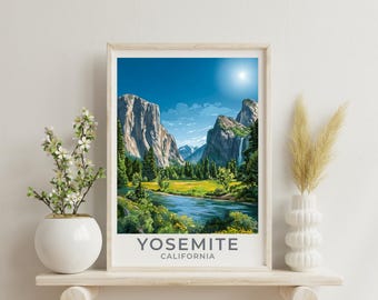 Yosemite National Park Travel Art Poster Print Wall Decor Gift Yosemite Vintage Style Travel Poster California Scenic Poster Gift Tourist