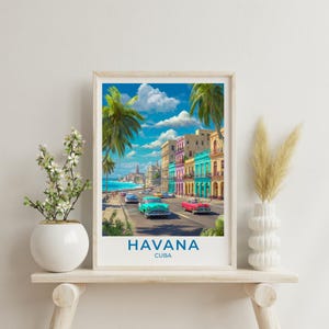 Havana Travel Print Wall Decor Havana Cuba Home Living Decor Art Illustration Havana Cuba Travel Poster Landscape Cuban Art Prints for Home