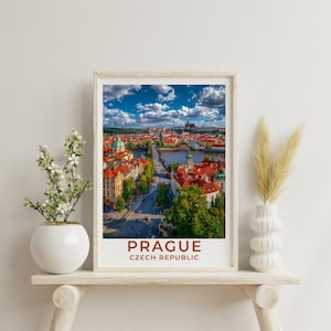 Prague Travel Print Wall Decor Prague Home Living Decor Art Illustration Prague Czechia Travel Poster Landscape Prague Art Prints for Home