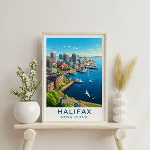 Halifax Nova Scotia resekonst Kanada affischtryck väggdekor present till Halifax vintagestil reseaffisch naturskön affischtryck present turist