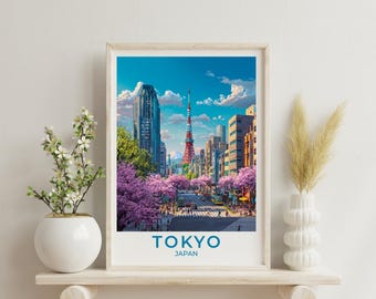 Tokyo Travel Art Japan Poster Print Wall Decor Gift for Tokyo Vintage Style Travel Poster Japan Art Scenic Poster Print Art Gift for Tourist