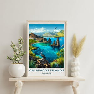 Galapagos Islands Travel Print Wall Decor Ecuador Home Living Decor Art Illustration Travel Poster Landscape Ecuador Art Prints for Home