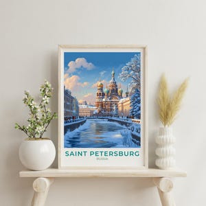 Saint Petersburg Travel Print Wall Decor Russia Home Living Decor Art Illustration Russia Travel Poster Landscape Russian Prints for Home