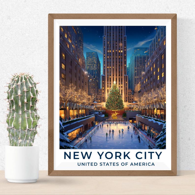 Rockefeller Center New York City Travel Art NYC Poster Print Wall Decor ...
