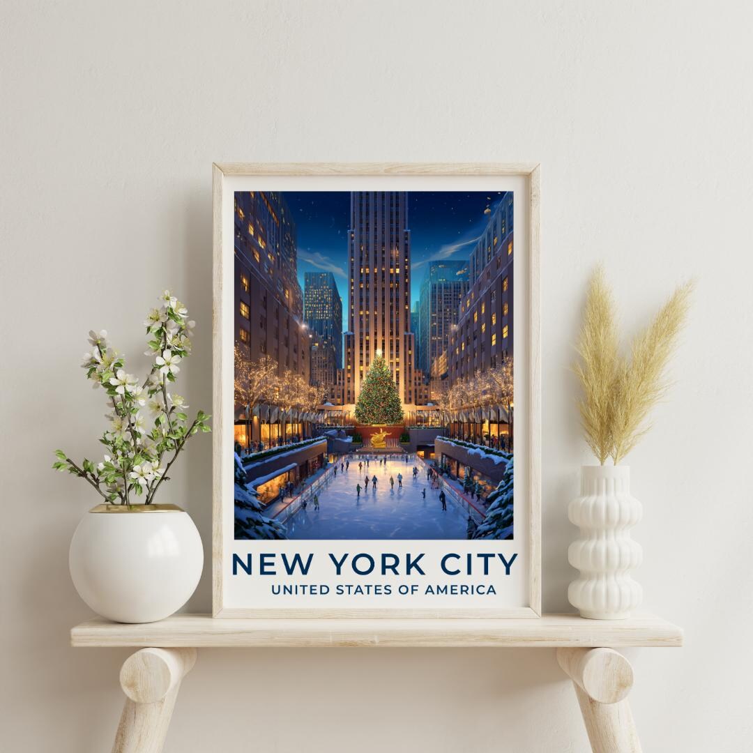 Rockefeller Center New York City Travel Art NYC Poster Print Wall Decor ...