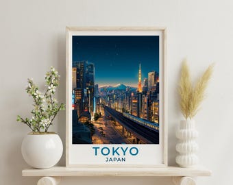 Tokyo Travel Art Japan Poster Print Wall Decor Gift for Tokyo Vintage Style Travel Poster Japan Art Scenic Poster Print Art Gift for Tourist