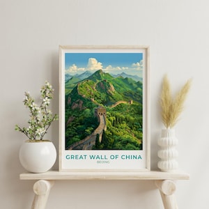 Great Wall of China Travel Print Wall Decor China Home Living Decor Art Illustration Chinese Travel Poster Landscape China Prints for Home