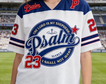 Der Herr ist mein Hirte christliches Mesh Jersey Bibel Vers Fußball Jersey Jesus religiöses Geschenk