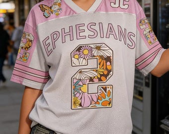 Christian Epheser 2:10 Jersey - Blumen Schmetterling Streetwear Bekleidung