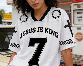 Christliches Streetwear-Jersey Jesus ist König Netzjersey Jesus Trendy Jersey Kirche Jersey WM-Jersey Jugend religiöses Geschenk für ihn sie